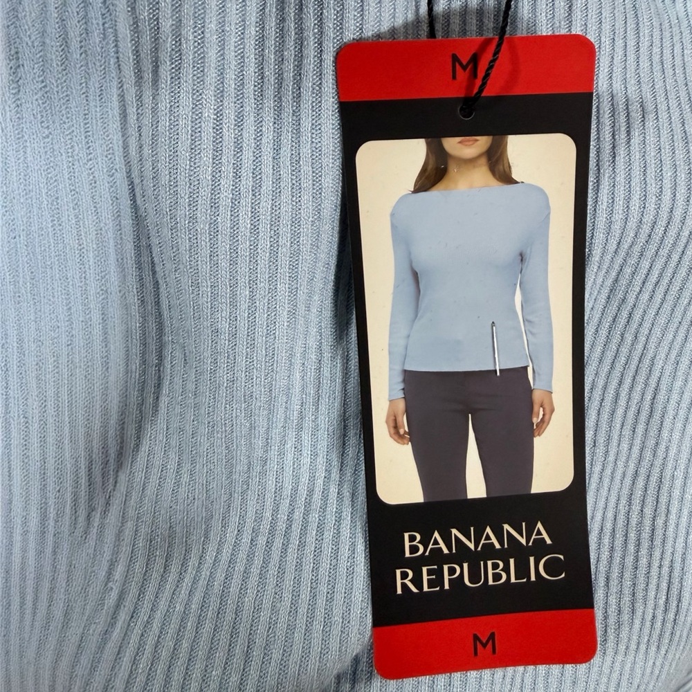 NWT Banana Republic Women's Ribbed Long Sleeve Top Size M - Picture 5 of 6